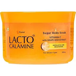 Lacto Calamine Vitamin C Sugar Body Scrub | 200 g | Gentle Body Exfoliator | Body Scrub for Healthy & Glowing Clear Skin | Vitamin C, Sugar & Grape Seed Extract Removes Tan & Dead Skin Cells-picture-27