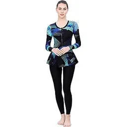 lactra Women’s One-Piece Swimming Costume | Padded Swimsuit | Swimwear for Women I Full Bodysuit (Freel with Front Zip) (LA_LS_003_Multi)-picture-40