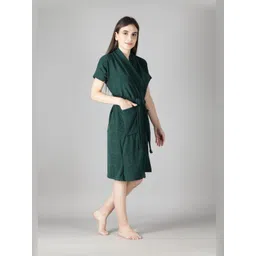 LacyLook Green Bath Robe With 2 Front Pockets-picture-18
