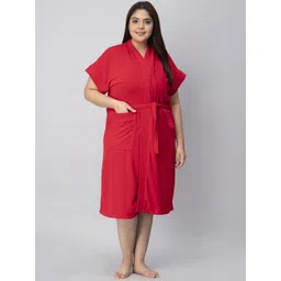 LacyLook Women Plus Size Belted Bath Robe-picture-21