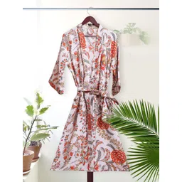 LacyLook Women Printed Pure Cotton Bath Robe-picture-39