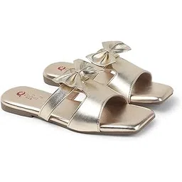 ladies hub Stylish Women's Open Toe Flat Sandals & Fancy Slip-On Slippers with Soft Cushioned Footbed, Bow Tie Design-picture-29