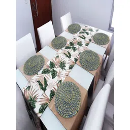 LADLI JEE Navy-Blue & Yellow Textured Round Table Placemats-picture-20