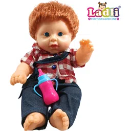 ladli Cute Soft Body Toy for Kids check dress and kids wallet Golu Baba Toy for Kids-picture-22