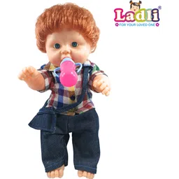 ladli Cute Soft Toy for Kids Mix check dress and kids wallet Golu Baba Toy for Kids_D-picture-25