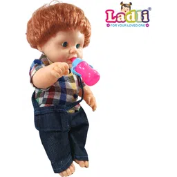 ladli Little Golu Teddy Boy Toy in Printed Mix Check Dress Doll for Birthday gift Kids-picture-14