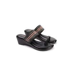 LADOO'S Leather Party Wedge Sandals image 5