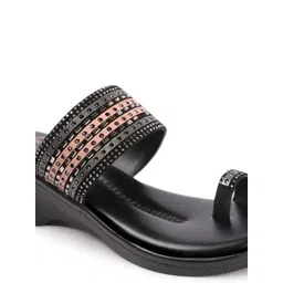 LADOO'S Leather Party Wedge Sandals image 3