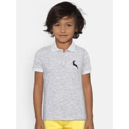 LAdore Boys Off-White Self Design Polo Collar T-shirt-picture-16