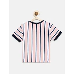 LAdore Boys Pink Striped Round Neck Supima T-shirt image 2