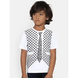 LAdore Boys White & Black Printed Round Neck T-shirt-picture-54