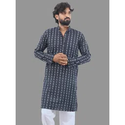 LADSLOOM Men Black Kurtas-picture-34