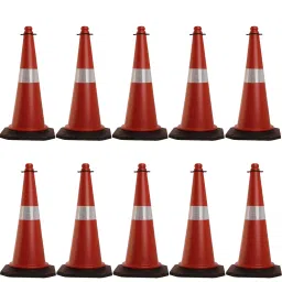 Ladwa 750 mm Impact Resistant Road Traffic Safety Cones With Reflective Strips Collar,(10 Pcs)-picture-41