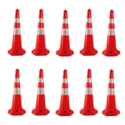 Ladwa 750 mm Road Safety Cone with Chain and Reflective Strips Collar LSI-SFC-P10,(10 Pcs)-picture-44
