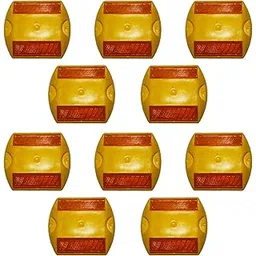 LADWA Road Reflectors Street Pavement & Asphalt Stud Markers | Great Reflecting for Speed Bumps, Sidewalks, Pedestrian Crossings, Freeways & Driveways | Industrial Grade (Yellow) Pack of 10-picture-24
