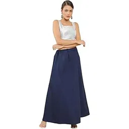Lady Aura Cotton Petticoat for Saree, Navy Blue, Ankle Length Free Size-picture-14