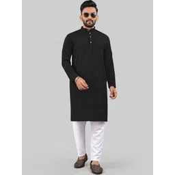 LADY BERRY Men Geometric Thread Work Grandeur & Majestic Artwork Jacquard Kurta-picture-33