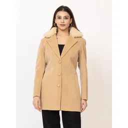 lady leaf Suede Solid Coat For Women-picture-11