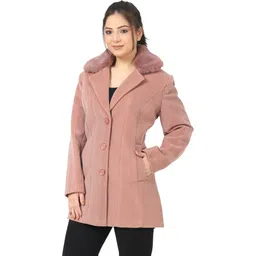 lady leaf Suede Solid Coat For Women-picture-15