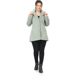 lady leaf Suede Solid Coat For Women-picture-12