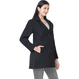 lady leaf Suede Solid Coat For Women-picture-11