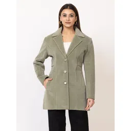 lady leaf Suede Solid Coat For Women-picture-10