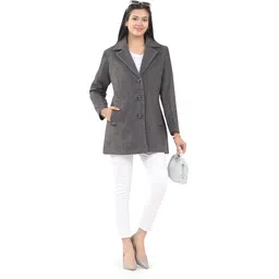 lady leaf Suede Solid Coat For Women-picture-14