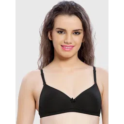 Lady Love Black Solid Non Wired Lightly Padded Bra with All Day Comfort Features-picture-26