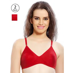 Lady Love Pack of 2 Maroon Cotton T-shirt Bra-picture-42