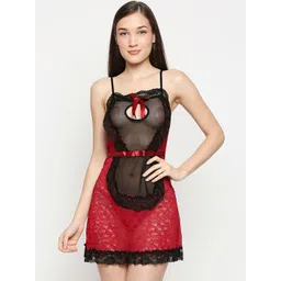 Lady Love Shoulder Strap Net Baby Doll-picture-43