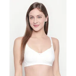 Lady Love White Solid Non-Wired Non Padded T-shirt Bra LLBR8083-picture-18