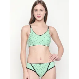 Lady Love Women Green Printed Lingerie Set LLSET1020-picture-26