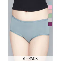 Lady Love Women Pack Of 6 Mid Rise Modal Elastane Hipster Briefs-picture-32