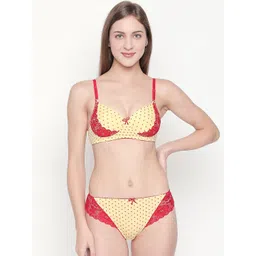 Lady Love Women Yellow & Red Printed Lingerie Set-picture-29