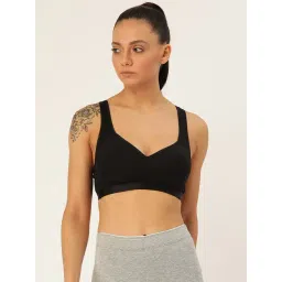 Lady Lyka Black Non Wired Padded Sports Bra-picture-24