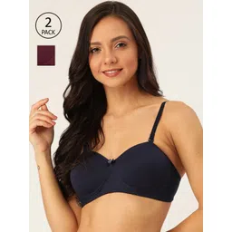 Lady Lyka Pack of 2 Solid Non-Wired Lightly Padded T-shirt Bra-picture-20
