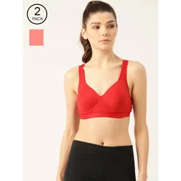 Lady Lyka Pack Of 2 Solid Non-Wired Lightly Padded Workout Bra PROVOGUE-PCH-RED-Multi-picture-10