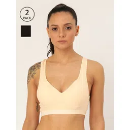 Lady Lyka Pack Of 2 Solid Non-Wired Lightly Padded Workout Bras-picture-13