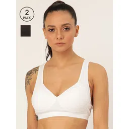 Lady Lyka Pack Of 2 Solid Non-Wired Lightly Padded Workout Bras-picture-23