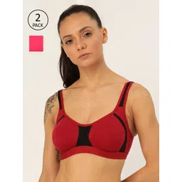 Lady Lyka Pack Of 2 Solid Non-Wired Non Padded Workout Bras YOUNGSTER-01-picture-29