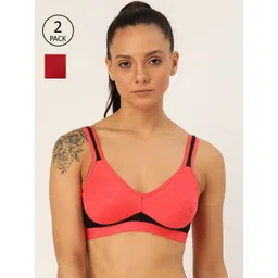 Lady Lyka Pink & Maroon Pack of 2 Non-Wired Non Padded Everyday Bra YOUNGSTER-02-PLM-MRN-picture-12