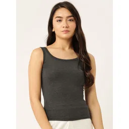 Lady Lyka Women Charcoal Grey Solid Cotton Camisole-picture-28