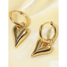 Lady Raiment Women Gold-Plated Stainless Steel Heart Shaped Earrings-picture-15