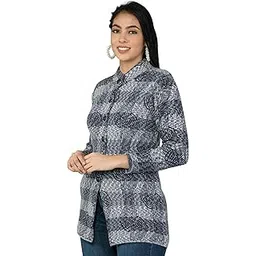 lady willington Women Woolen Round Neck Long Coat Warm Fabric Cardigan Winter Wear Pure Wool Thick Sweater, 100% Rainbow Wool Free Size Cotty Fully Warm Cardigans With Side Pockets (4XL, Seablue)-picture-10