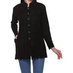 lady willington Women's Wool Round Neck Cardigan (FRONTLONGKADAIBAND_Black_2XL)-picture-43