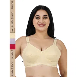 LADYLAND Pack Of 3 Assorted Non Padded Full Coverage All Day Comfort Cotton T-shirt Bra-picture-35