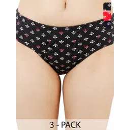 LADYLAND Pack Of 3 Printed Hipster Briefs LD0060-LEXI-RED+BLACK+BLUE-S-picture-49