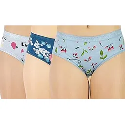 ladyland Pack of 3 Women Antibacterial Soft Hipster Panty for Regular Uses, Made of 100% Cotton, Grip Fit, Printed Comfortable Panties for Girls, Ladies-picture-22
