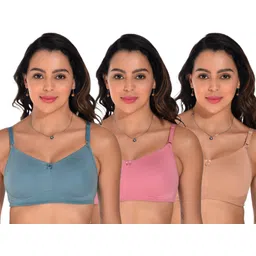 ladyland Pack of 3 Women T-Shirt Non Padded Bra-picture-25