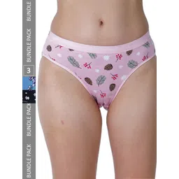 LADYLAND Women Pack Of 3 Assorted Cotton Printed Hipster Briefs-picture-12